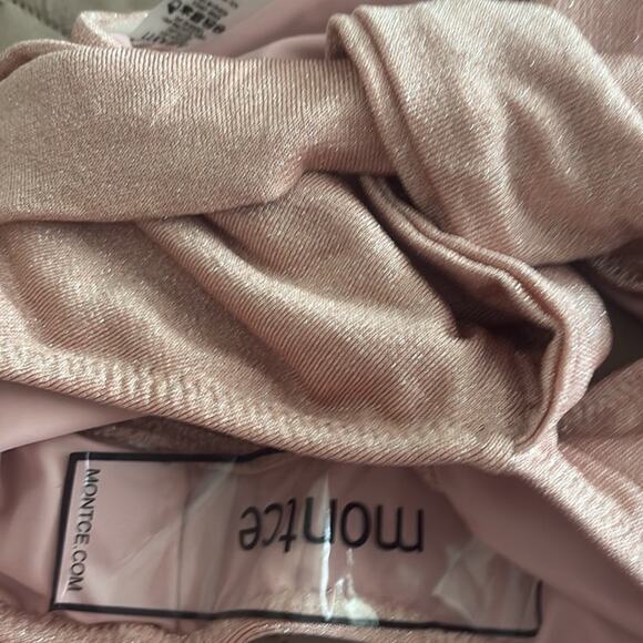 NWT Montce Prima Pink Sparkle Paula Tie-Up Bikini Bottom Large - Picture 8 of 10